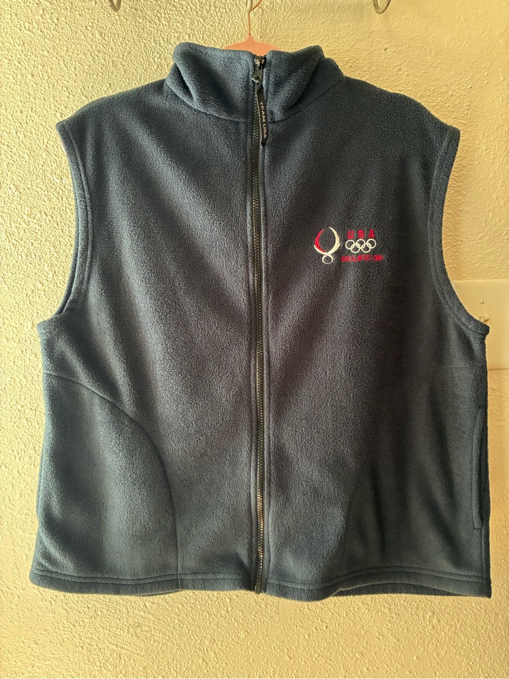 USA Beijing 08 Olympics Full Zip Front Fleece Vest